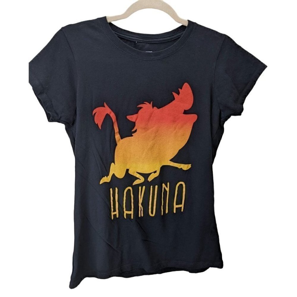 Disney Hakuna Pumba Black Graphic Tee Medium